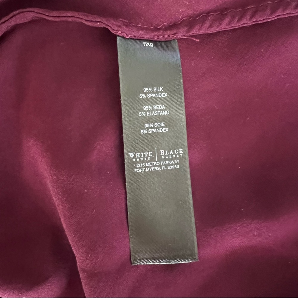 White House Black Market Purple silk tank with silver hardware - Picture 3 of 4